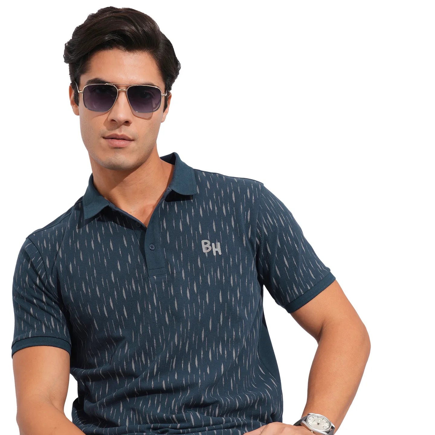 Being Human Clothing-Mens-Top-Polo Neck Navy