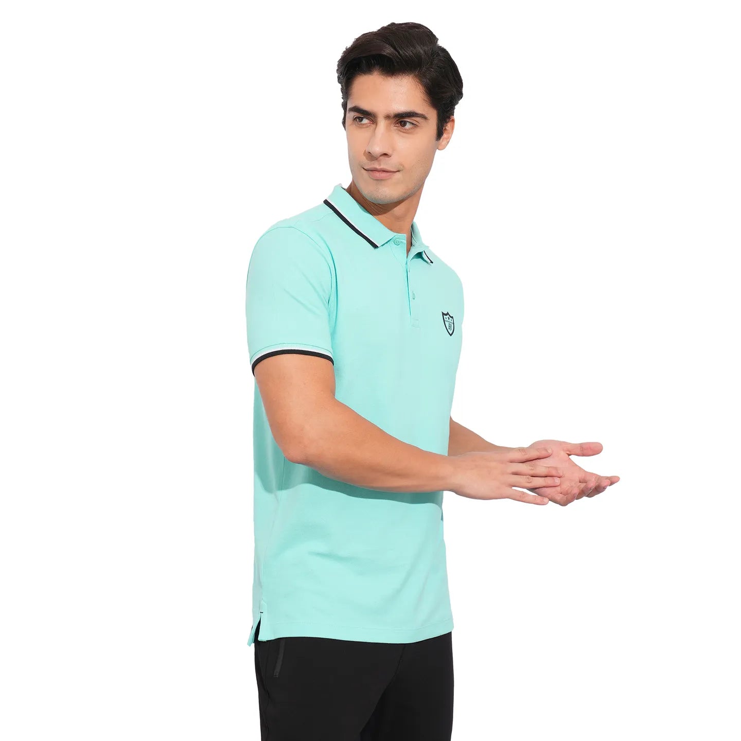 Being Human Clothing-Mens-Top-Polo Neck Aqua