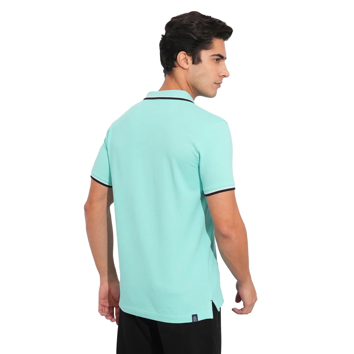 Being Human Clothing-Mens-Top-Polo Neck Aqua