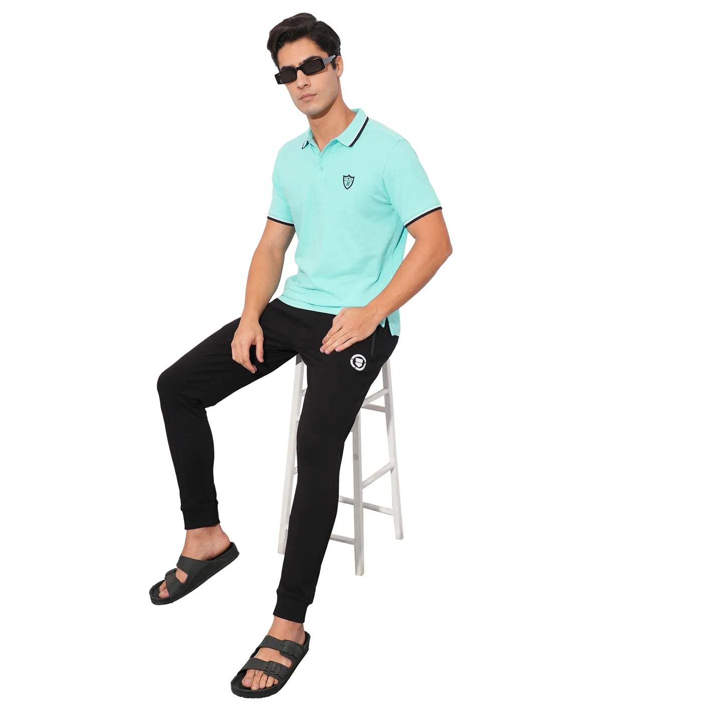 Being Human Clothing-Mens-Top-Polo Neck Aqua