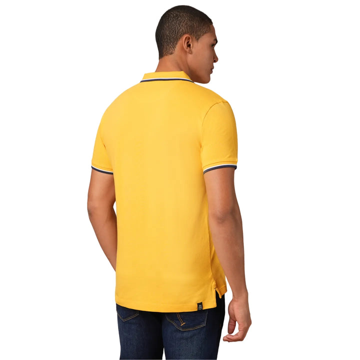 Mustard Regular Fit Men's Polo T-Shirt by Being Human Clothing