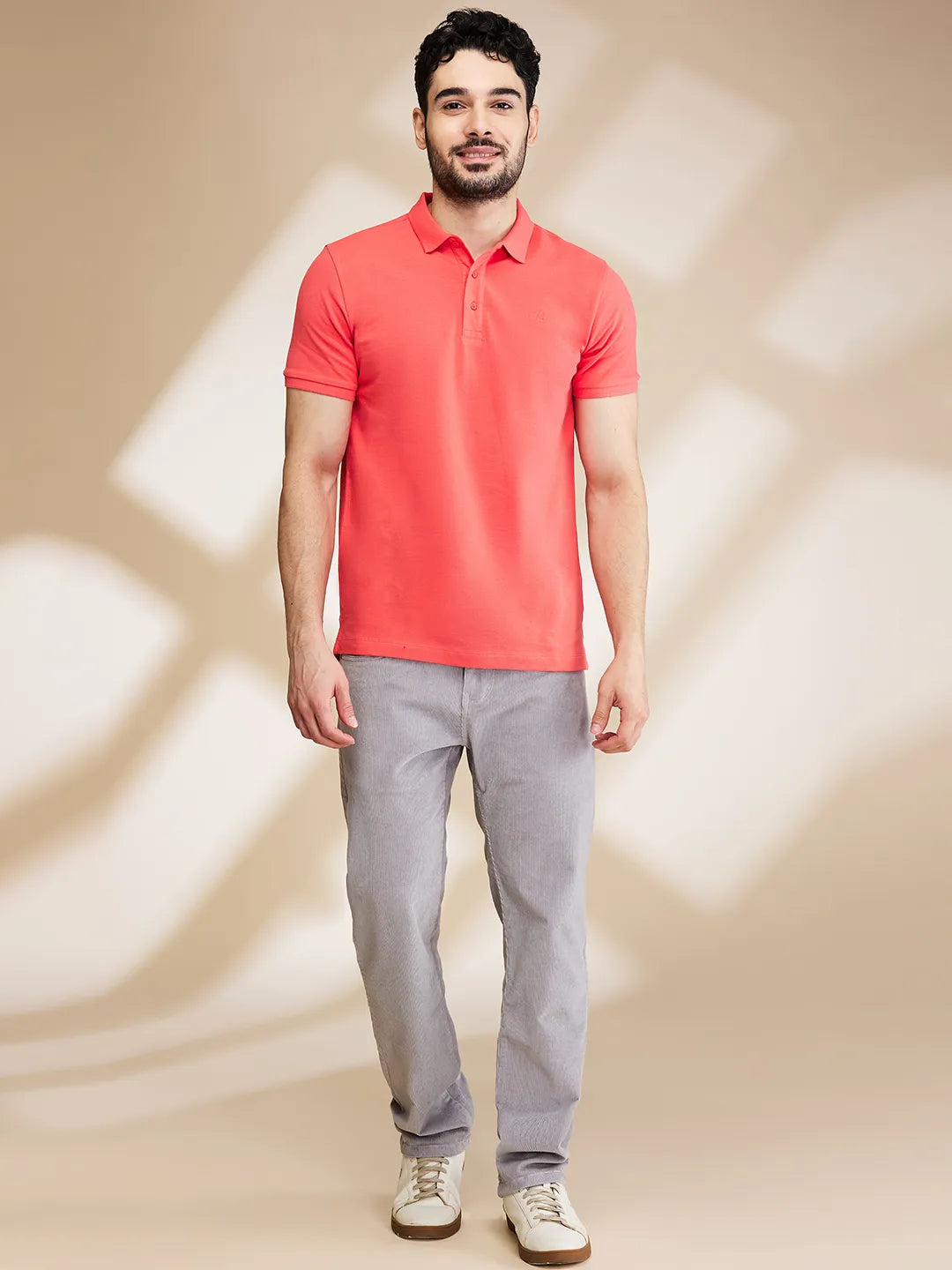 Being Human Clothing Mens-Top Polo Neck Coral