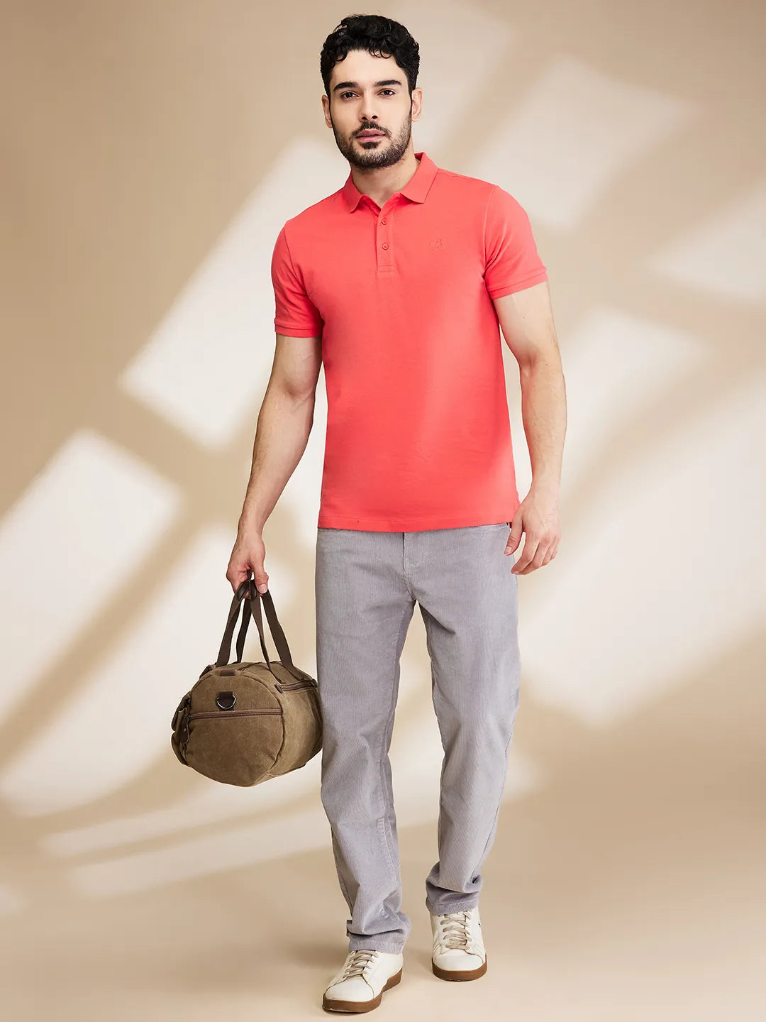 Being Human Clothing Mens-Top Polo Neck Coral