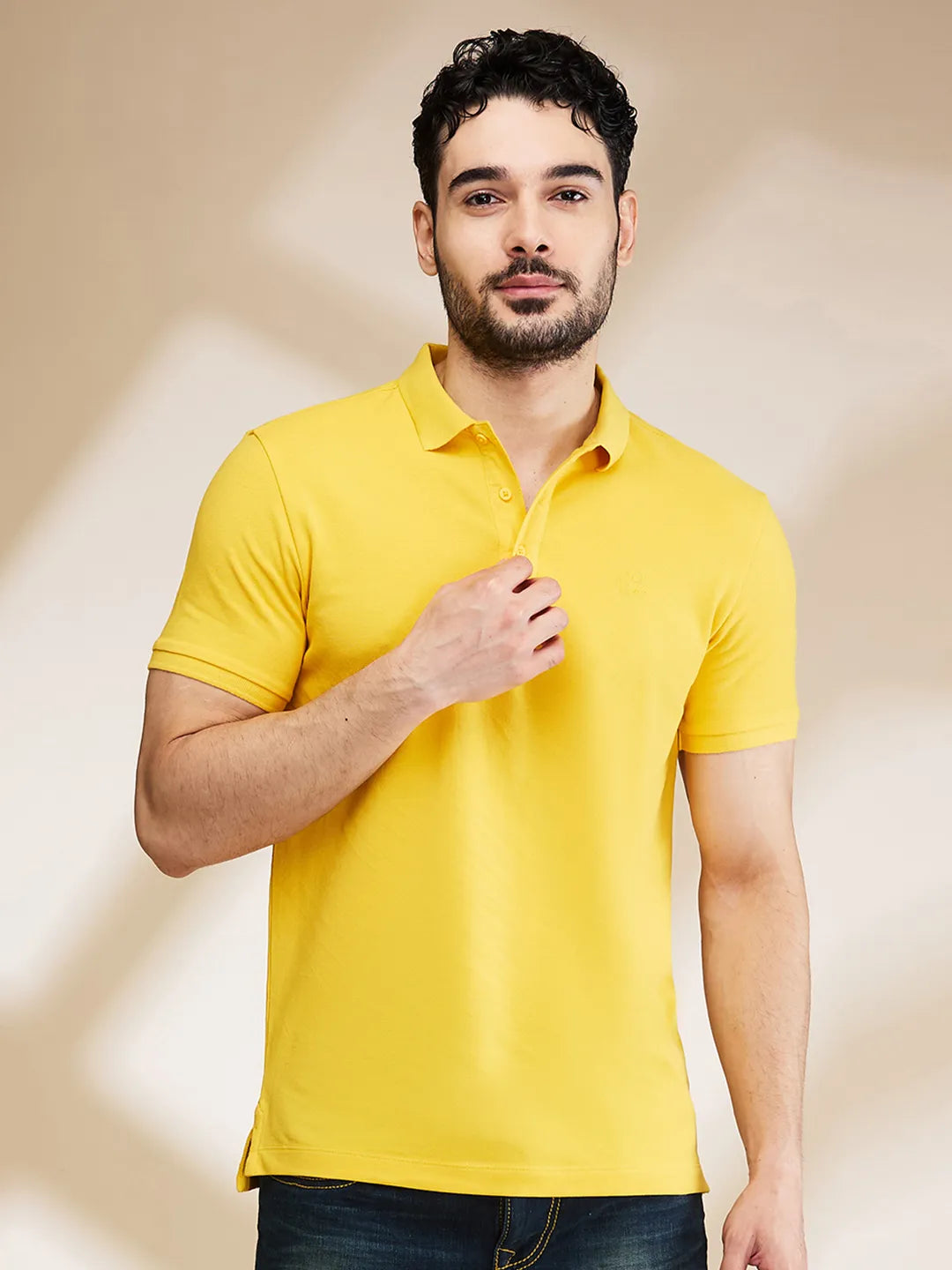 Being Human Clothing Mens-Top Polo Neck Mustard