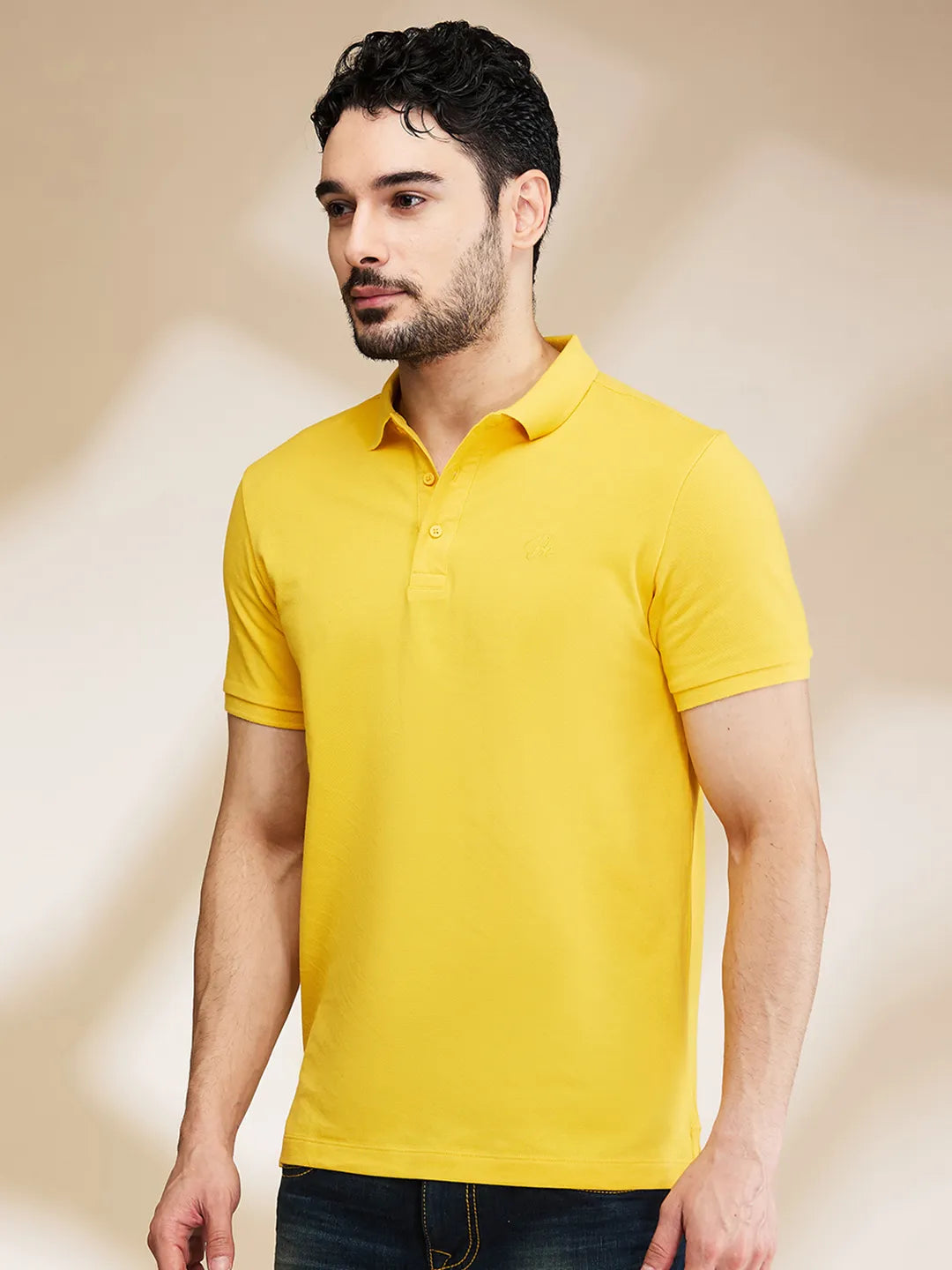 Being Human Clothing Mens-Top Polo Neck Mustard