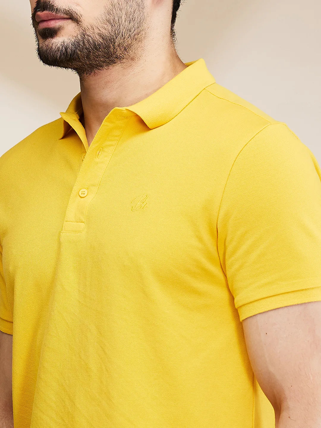 Being Human Clothing Mens-Top Polo Neck Mustard