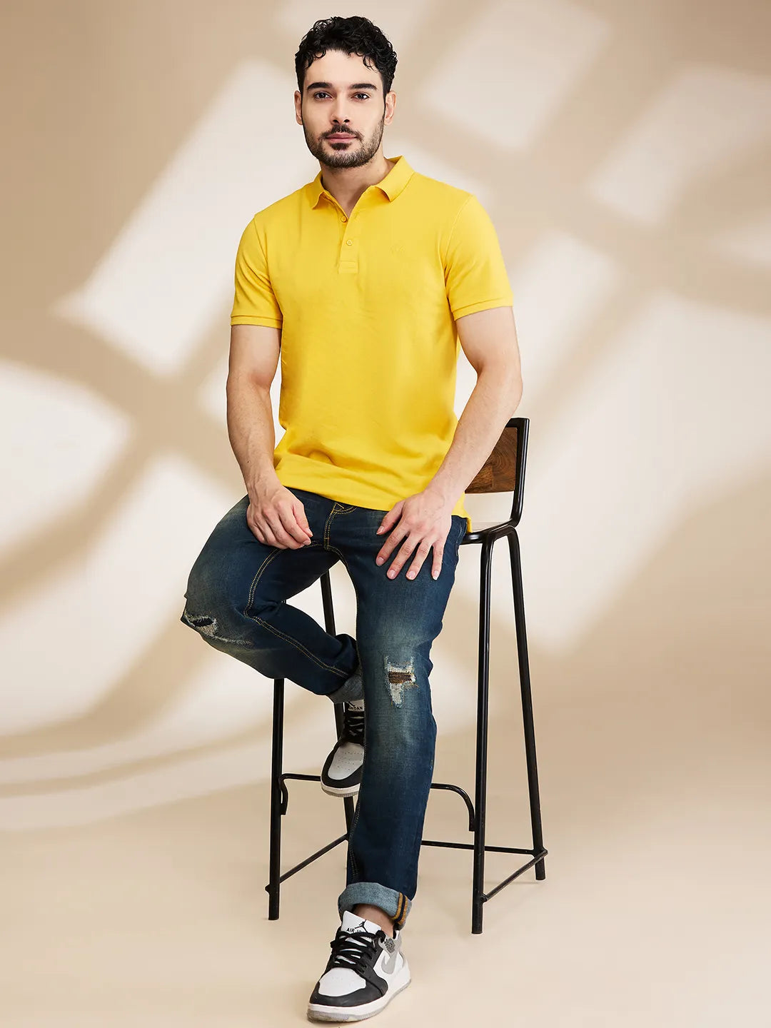 Being Human Clothing Mens-Top Polo Neck Mustard