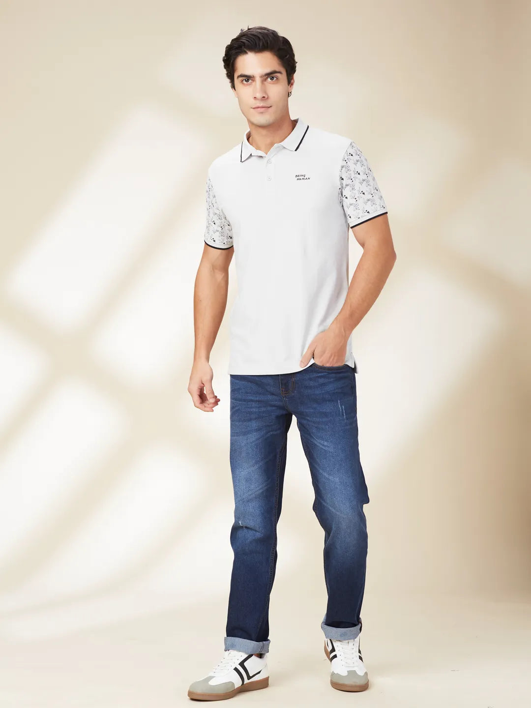 Being Human Clothing Mens-Top Polo Neck Grey