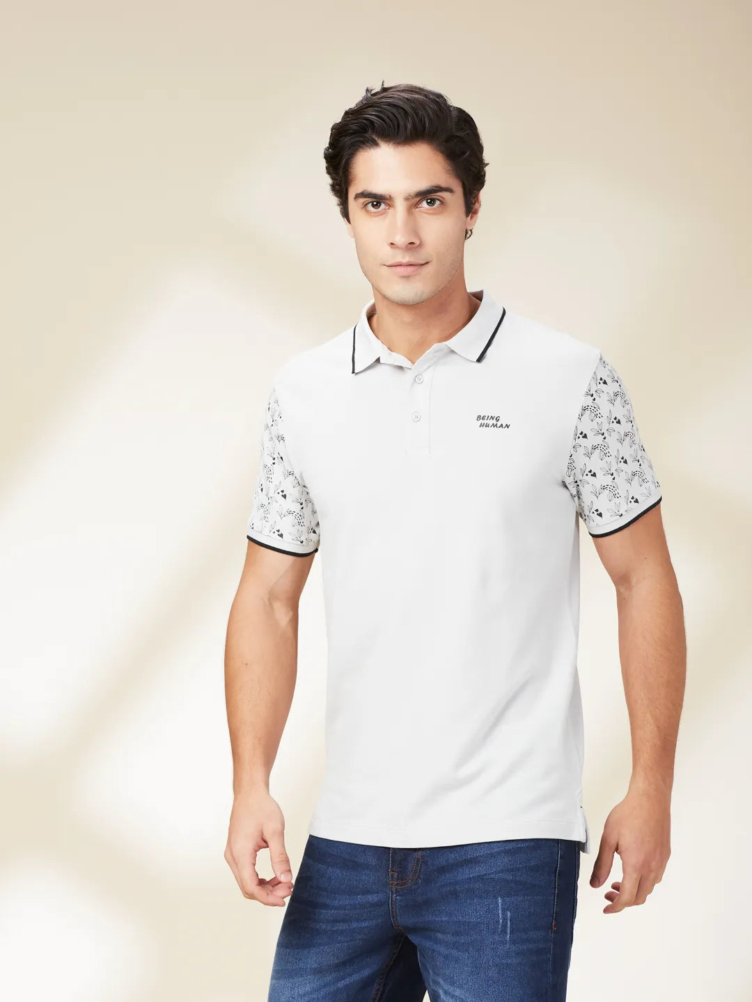 Being Human Clothing Mens-Top Polo Neck Grey