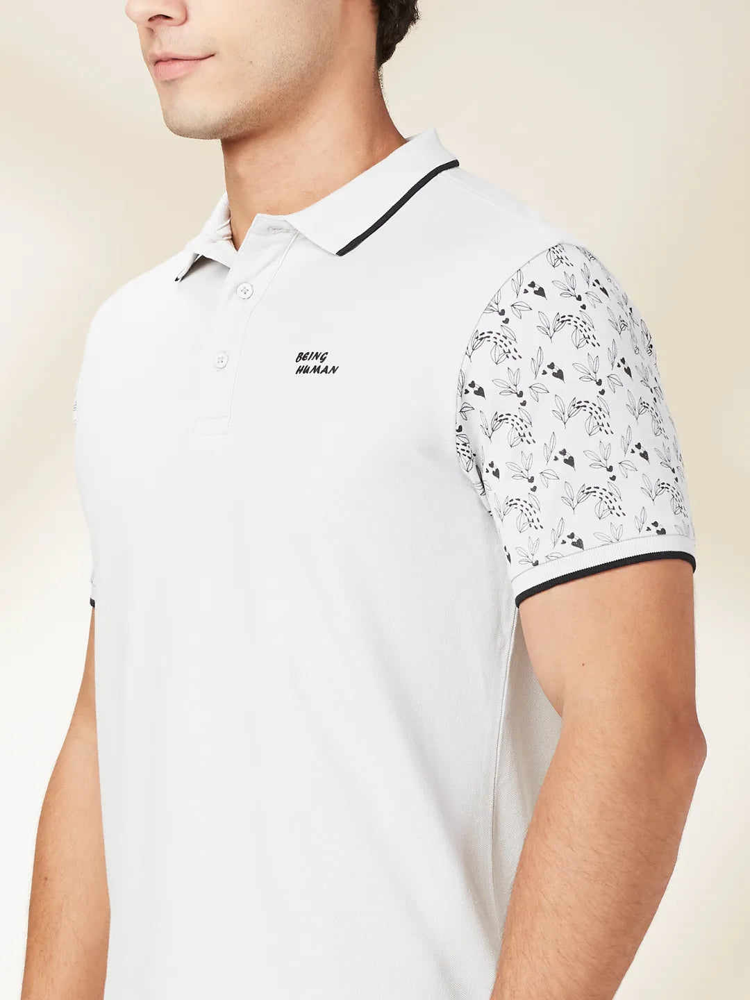 Being Human Clothing Mens-Top Polo Neck Grey