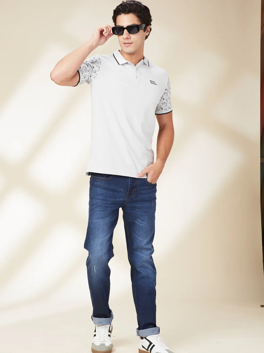 Being Human Clothing Mens-Top Polo Neck Grey