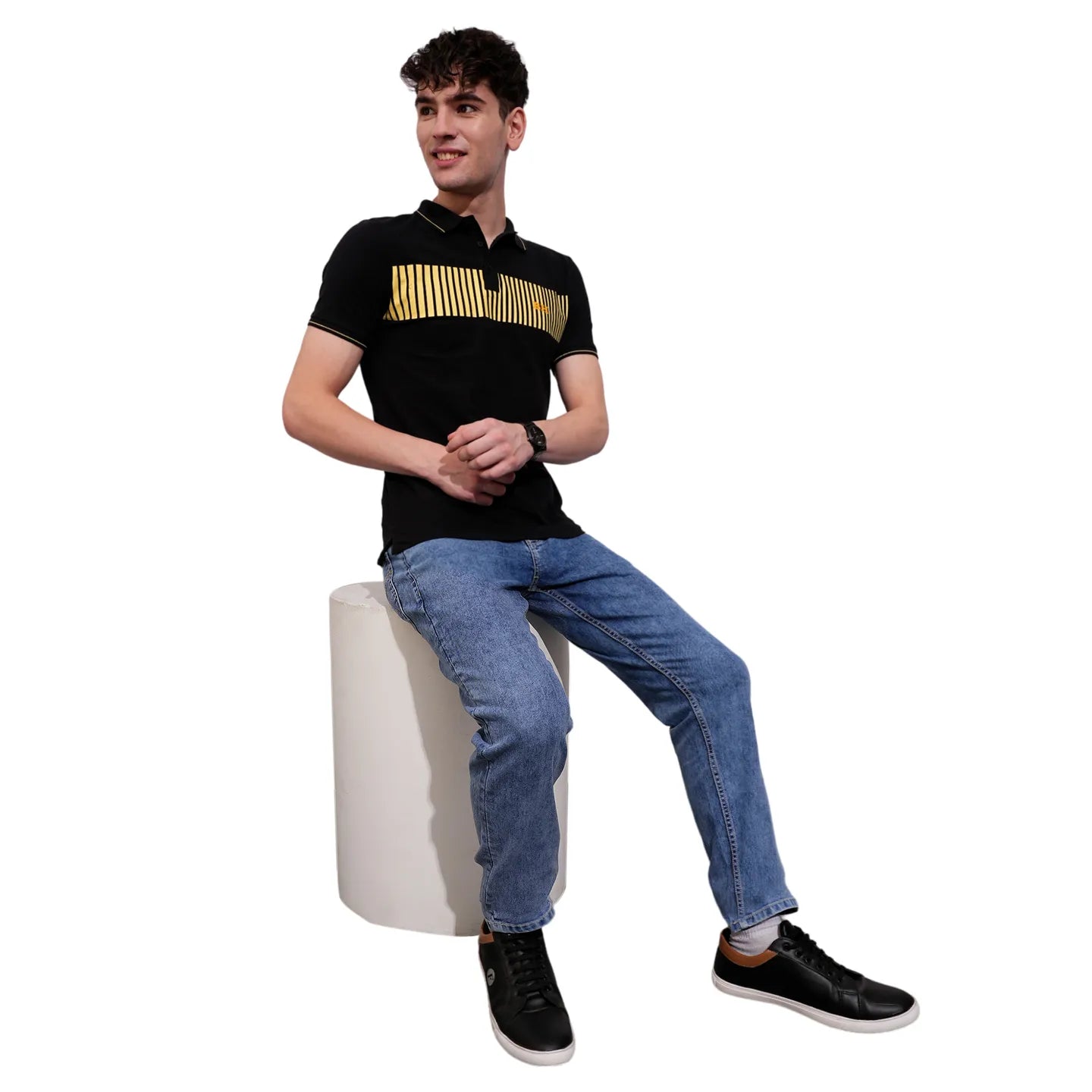 Being Human Clothing Mens-Top Polo Neck Black