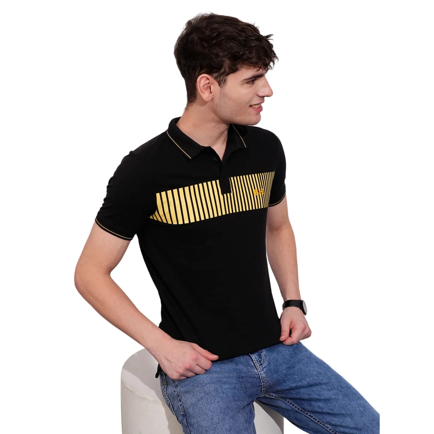 Being Human Clothing Mens-Top Polo Neck Black