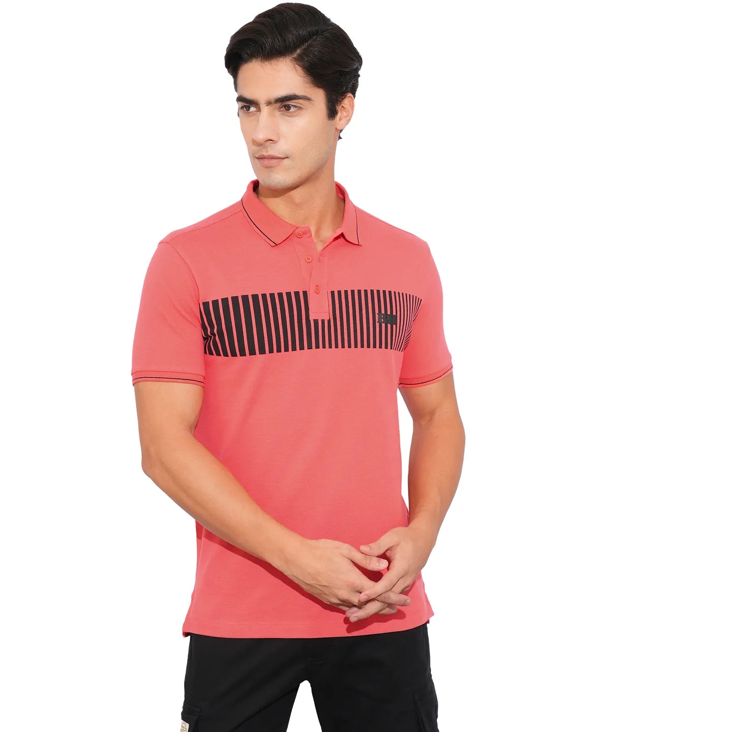 Being Human Clothing-Mens-Top-Polo Neck Coral