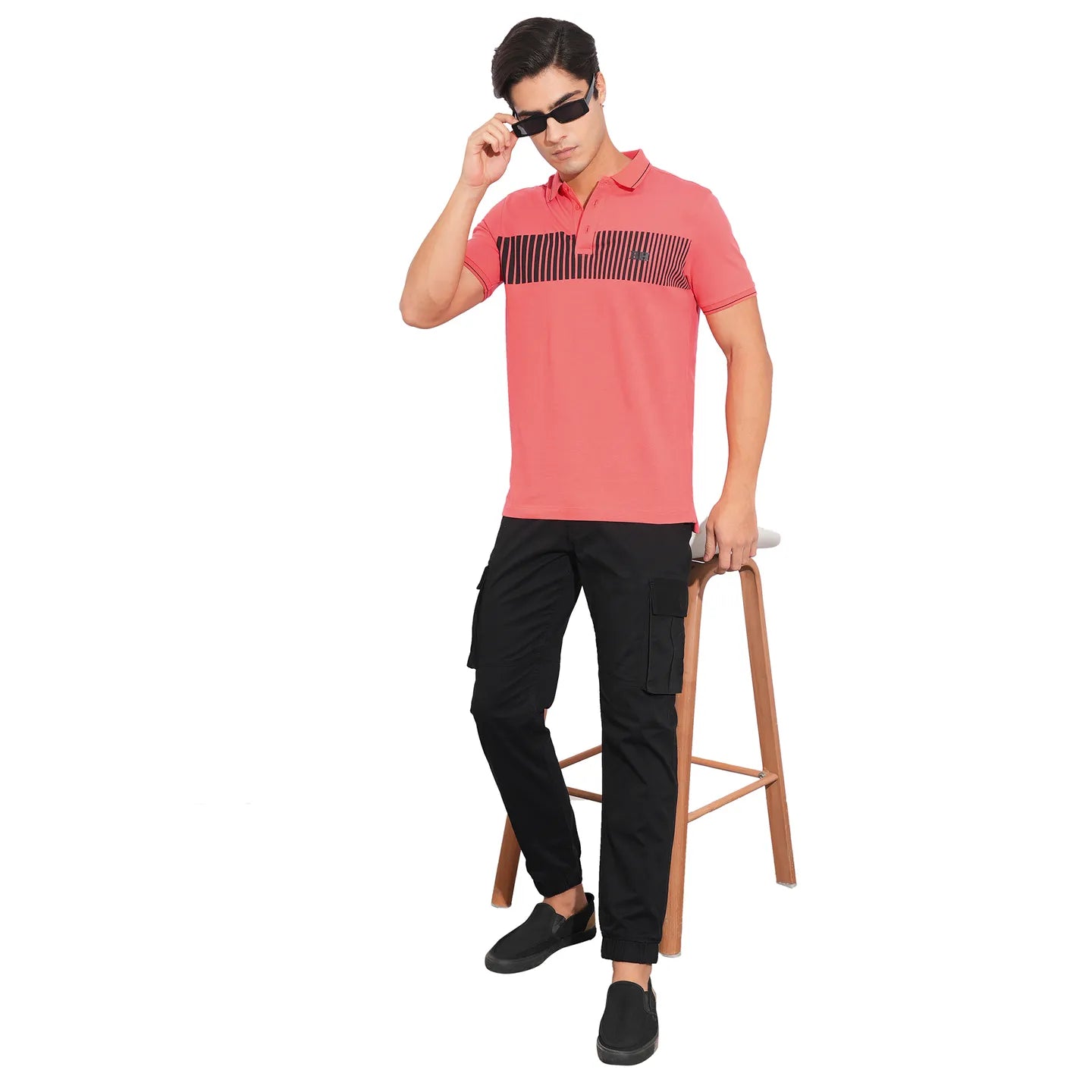Being Human Clothing-Mens-Top-Polo Neck Coral
