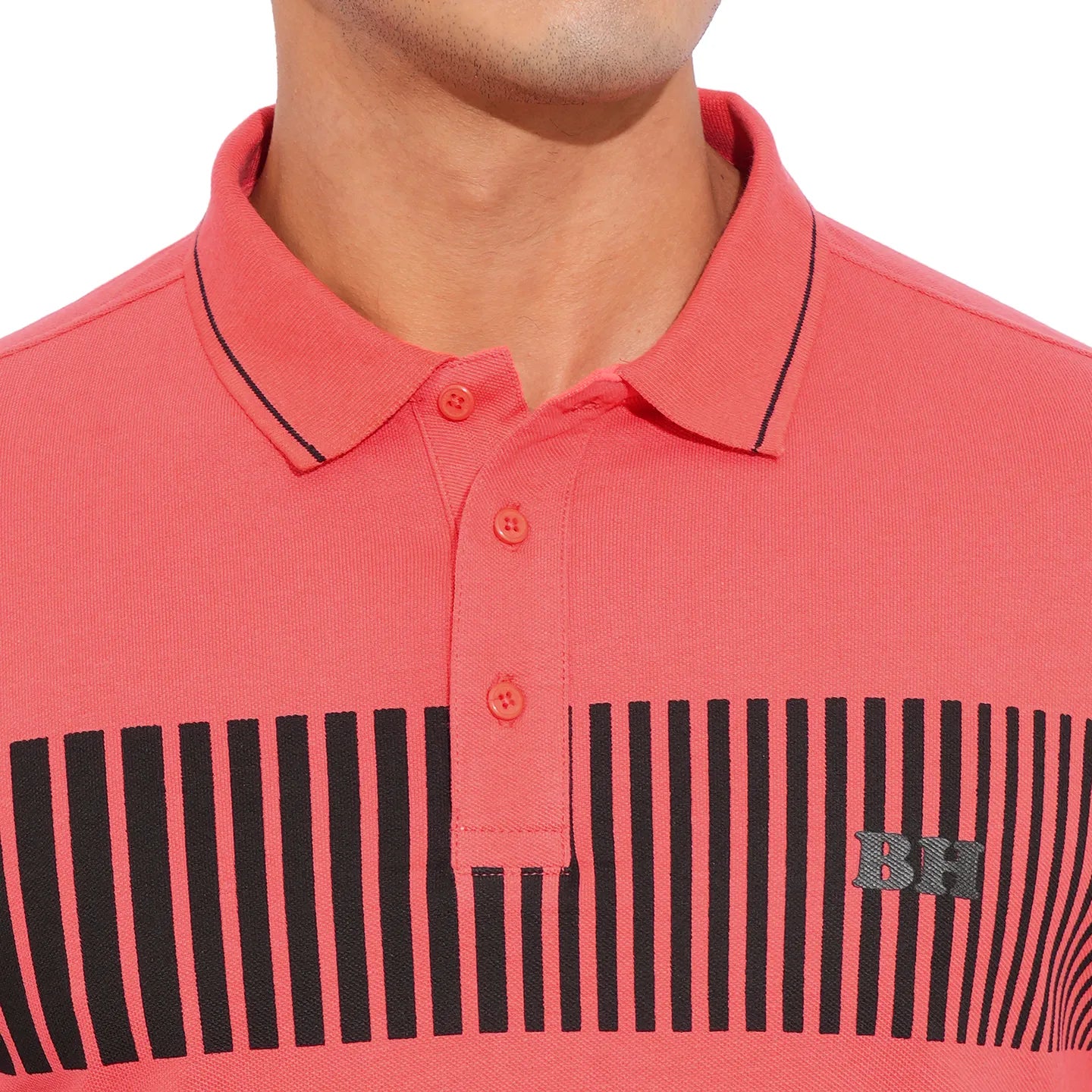 Being Human Clothing-Mens-Top-Polo Neck Coral