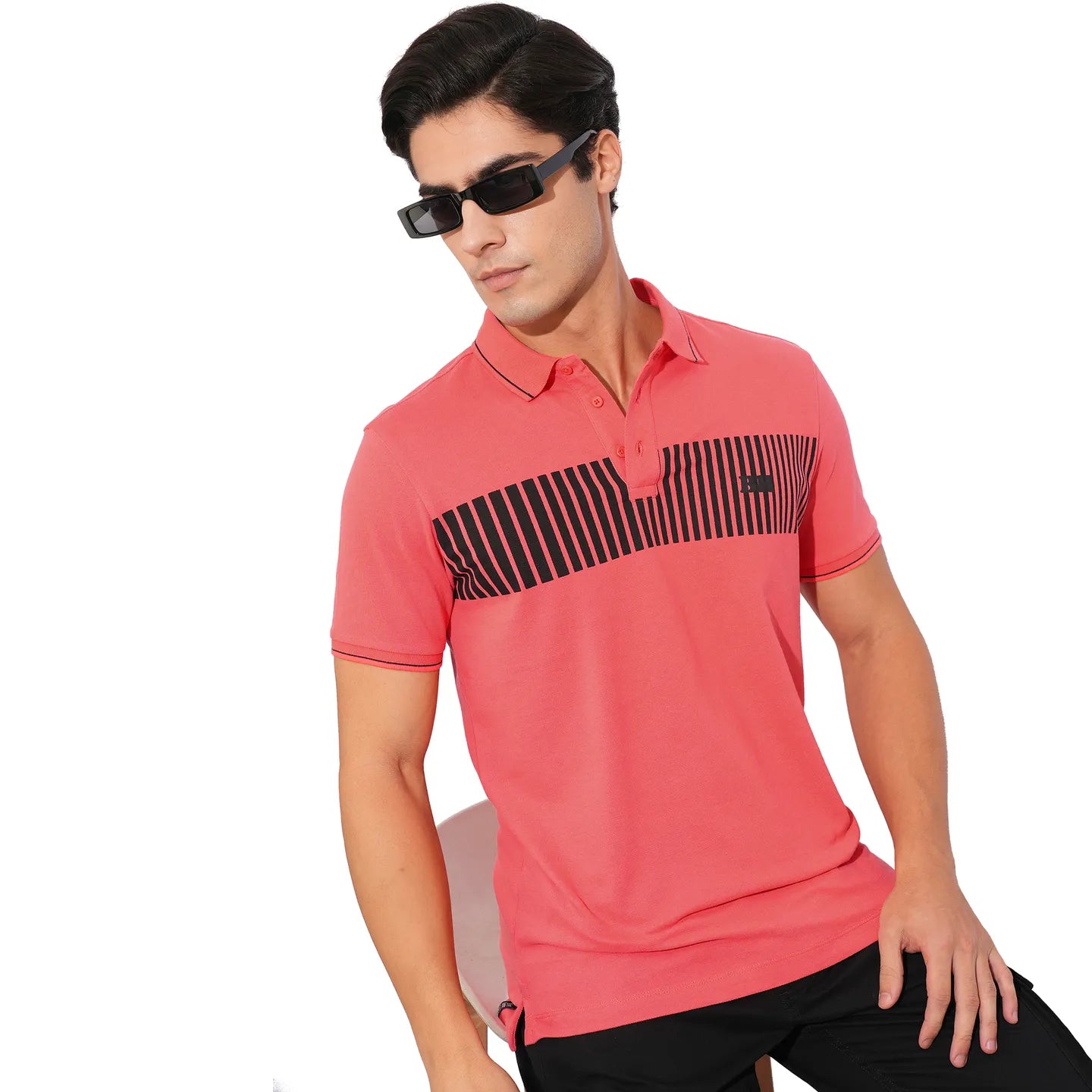 Being Human Clothing-Mens-Top-Polo Neck Coral