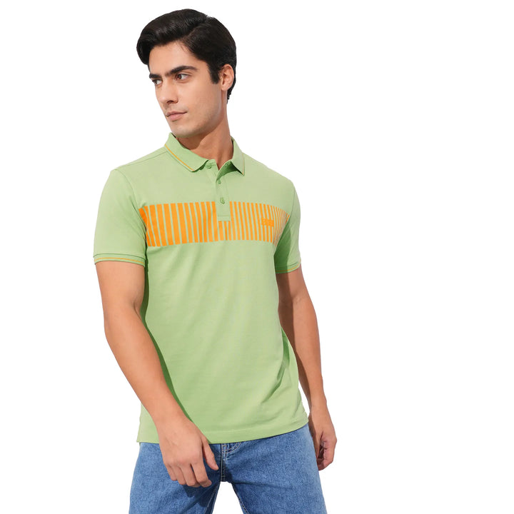 Green Regular Fit Men's Polo T-Shirt by Being Human Clothing