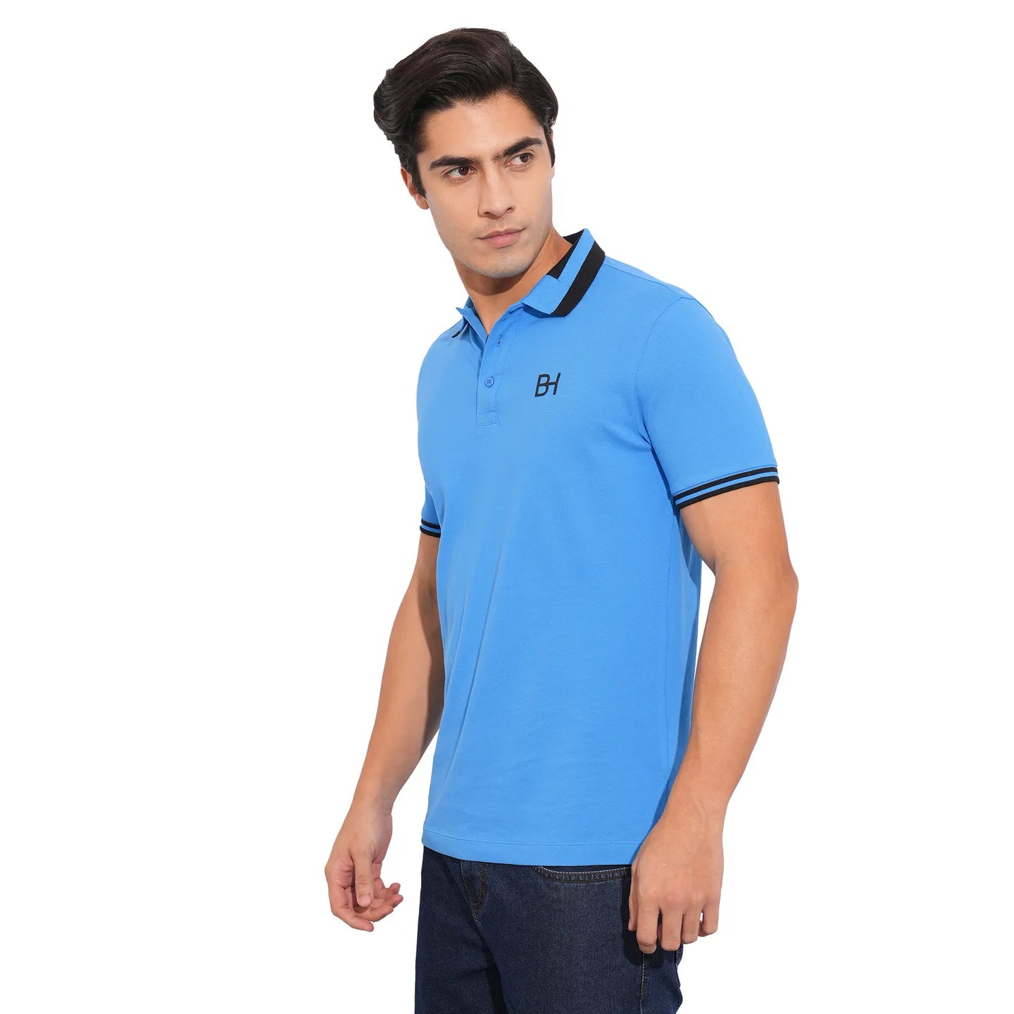 Being Human Clothing-Mens-Top-Polo Neck Blue