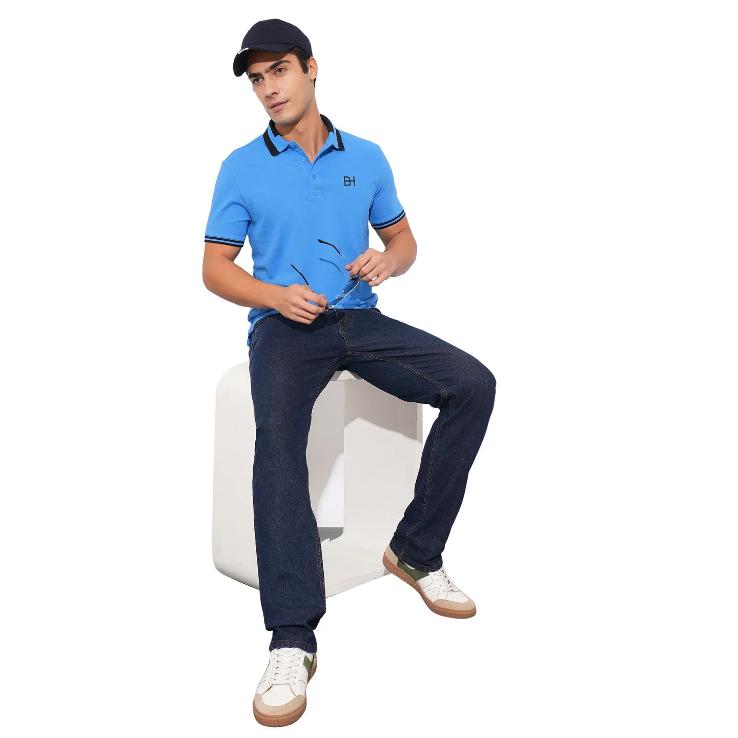 Being Human Clothing-Mens-Top-Polo Neck Blue