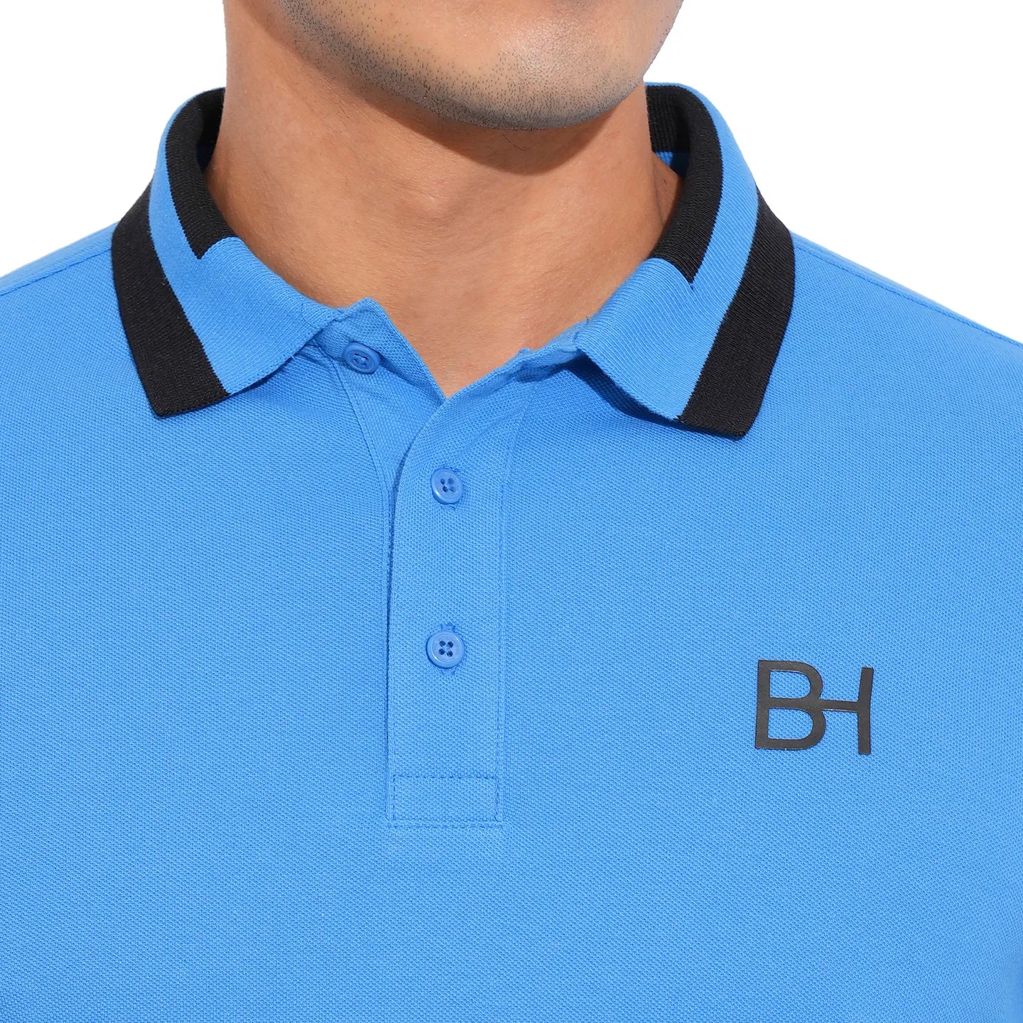 Being Human Clothing-Mens-Top-Polo Neck Blue