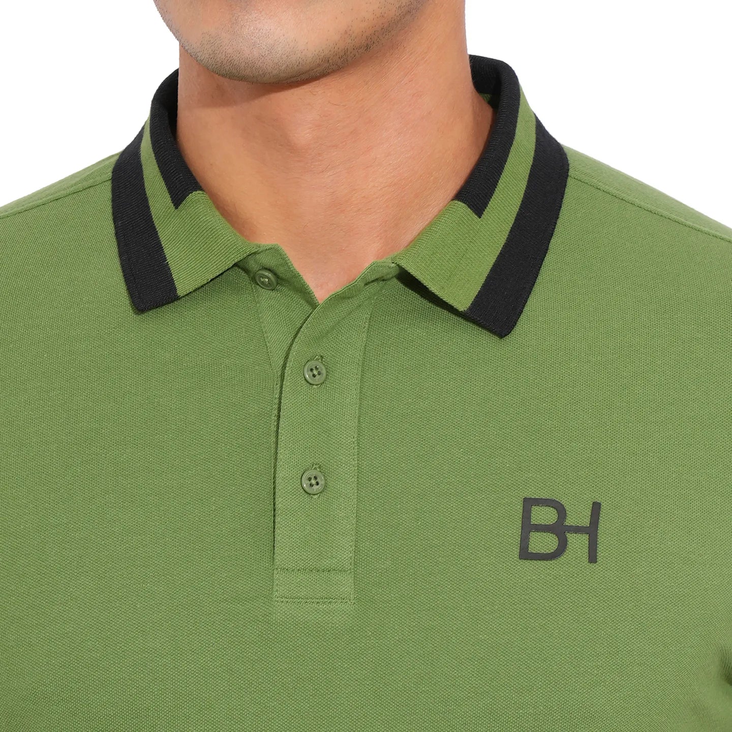 Being Human Clothing-Mens-Top-Polo Neck Dk.Olive