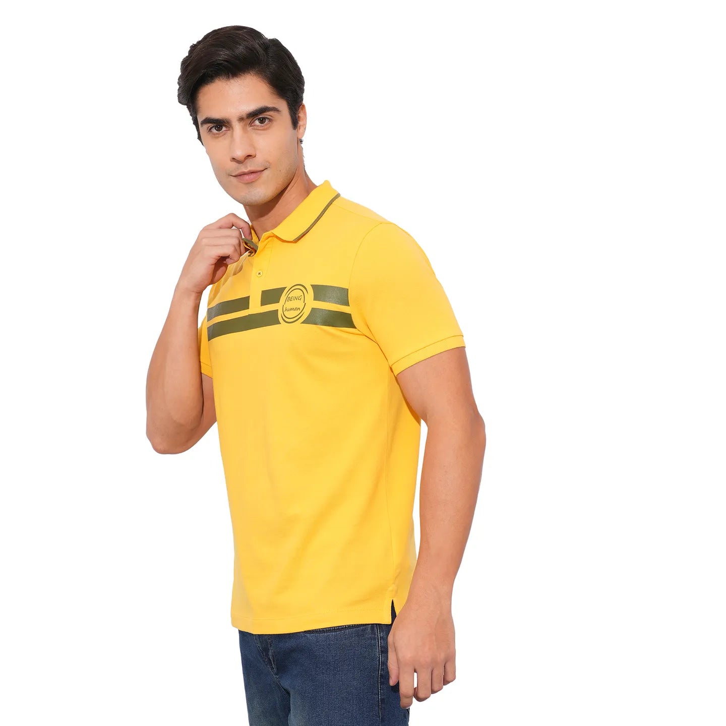 Being Human Clothing-Mens-Top-Polo Neck Mustard