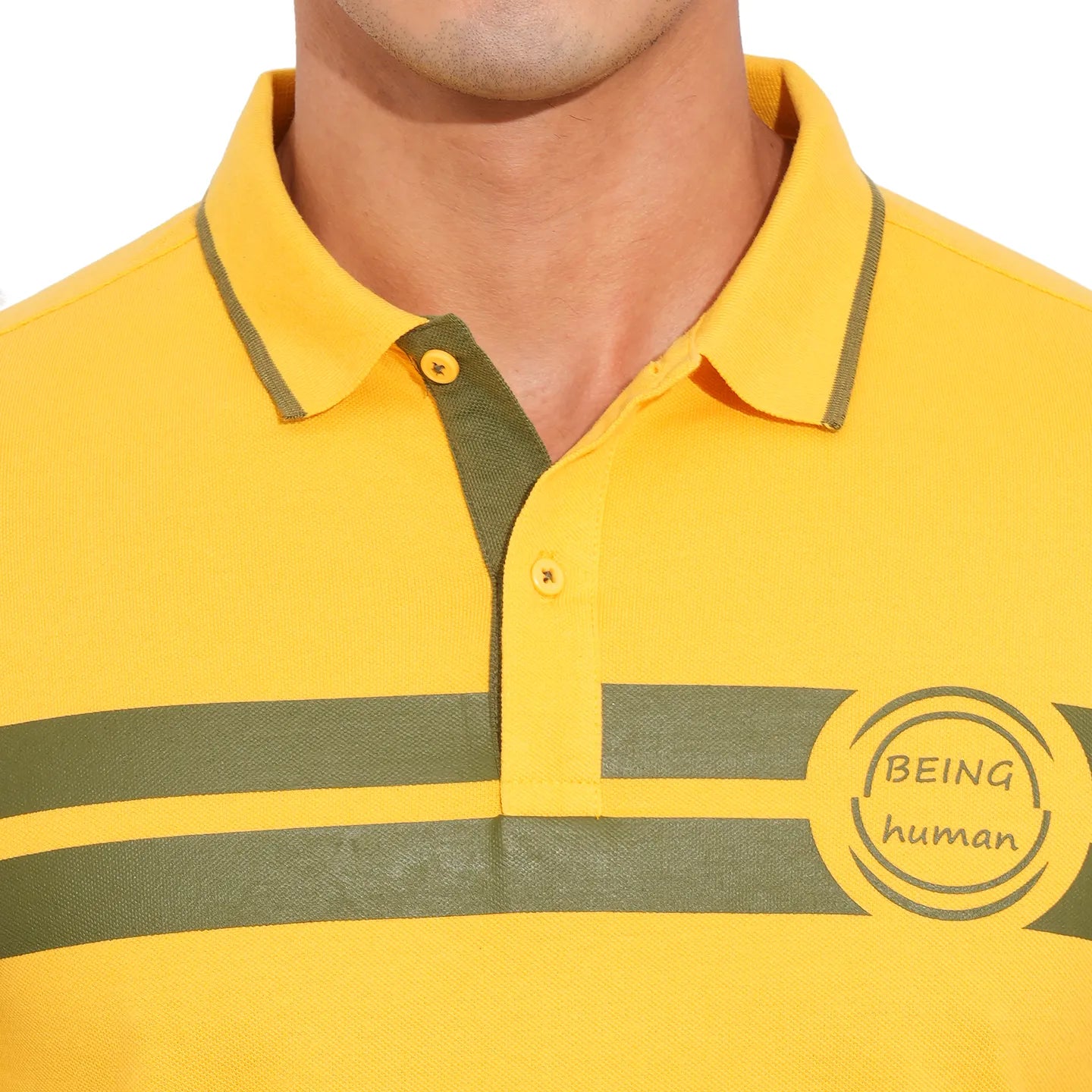 Being Human Clothing-Mens-Top-Polo Neck Mustard