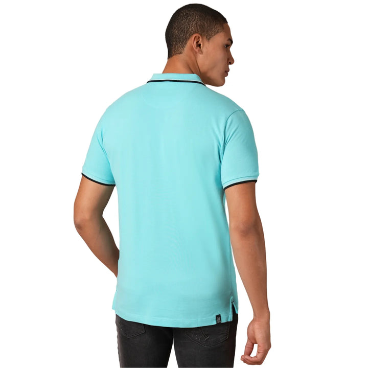 Aqua Regular Fit Men's Polo T-Shirt by Being Human Clothing