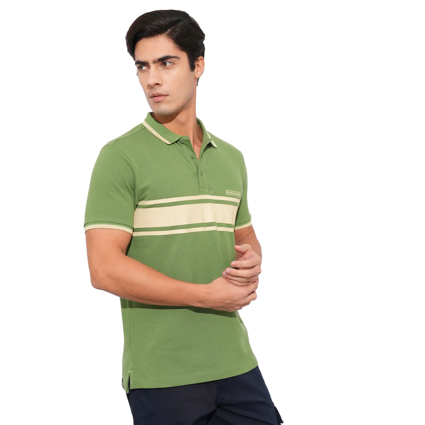 Being Human Clothing-Mens-Top-Polo Neck Dk.Olive