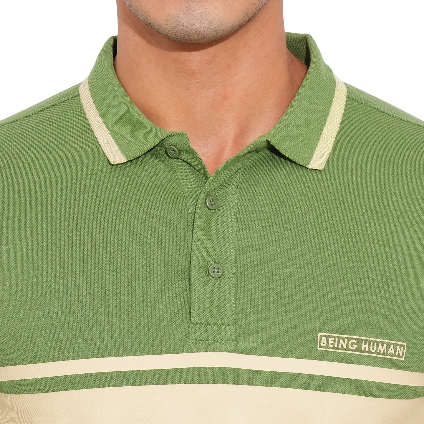 Being Human Clothing-Mens-Top-Polo Neck Dk.Olive