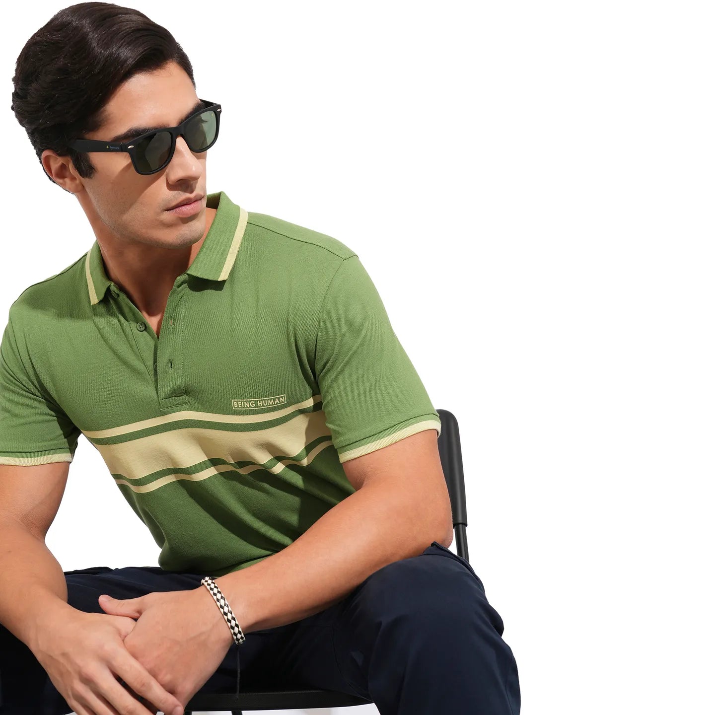 Being Human Clothing-Mens-Top-Polo Neck Dk.Olive