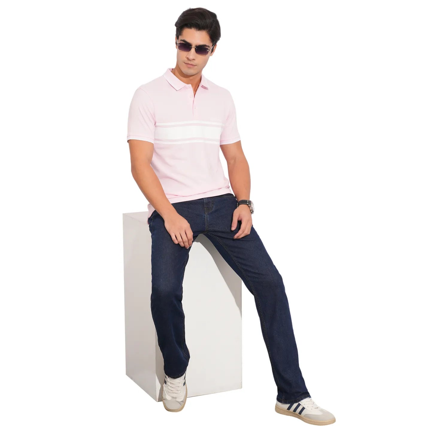 Being Human Clothing-Mens-Top-Polo Neck Lt.Pink