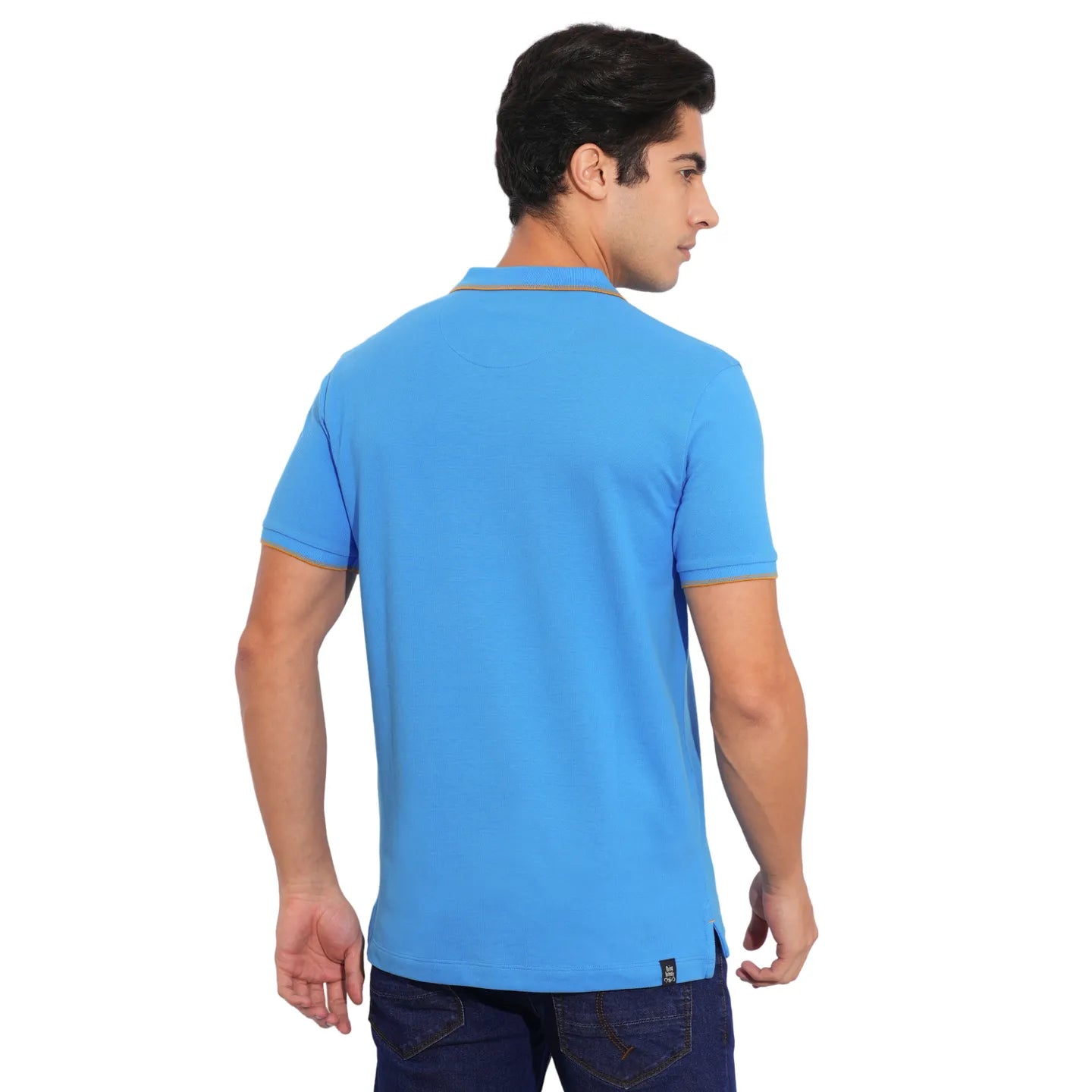Blue Regular Fit Men's Polo T-Shirt by Being Human Clothing