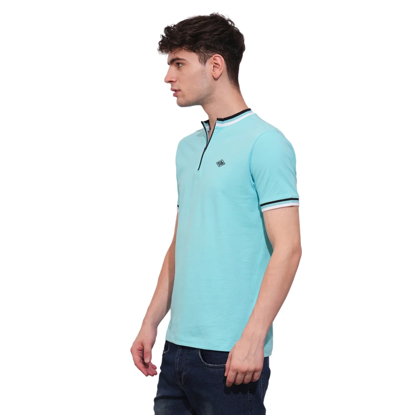 Being Human Clothing Mens-Top Polo Neck Aqua