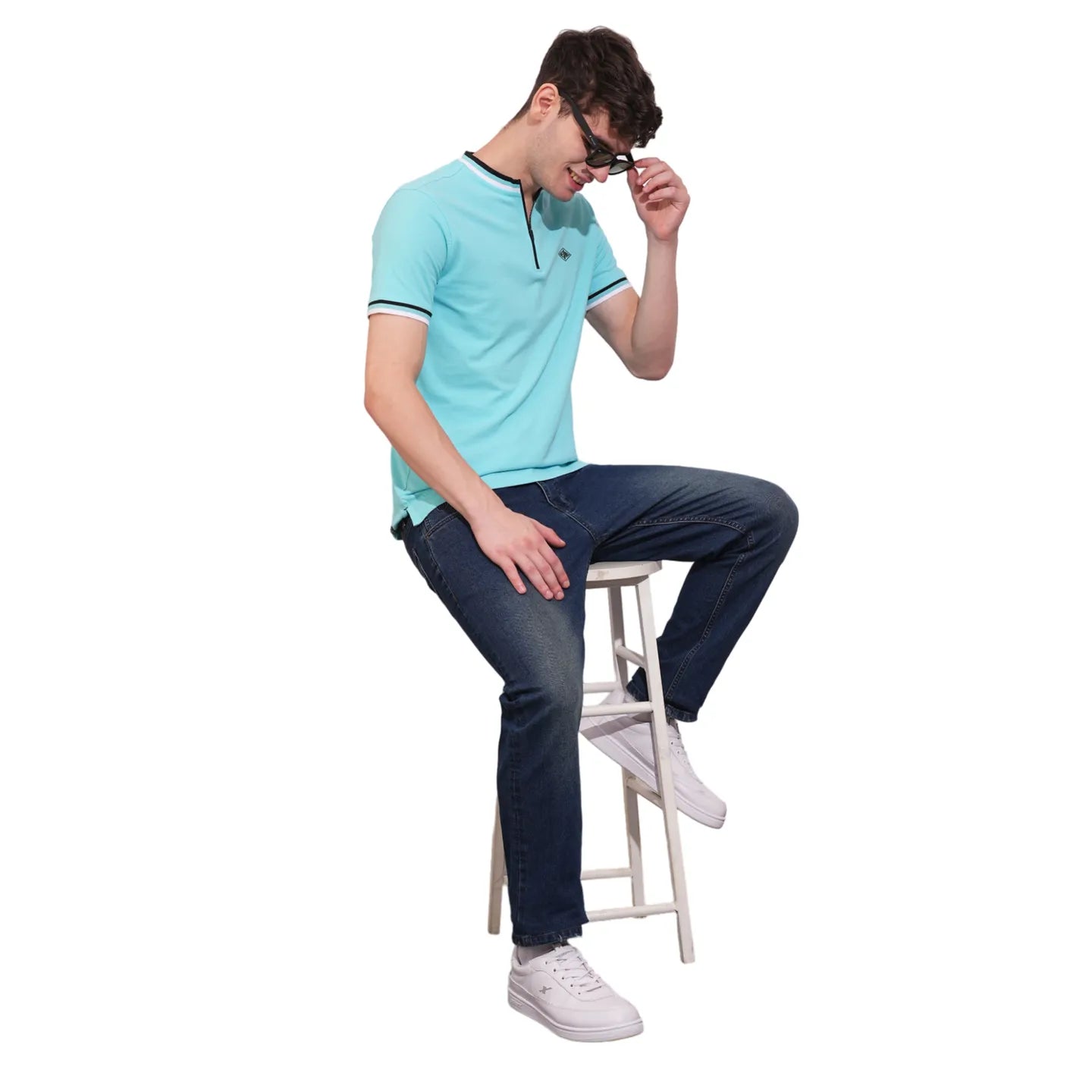 Being Human Clothing Mens-Top Polo Neck Aqua