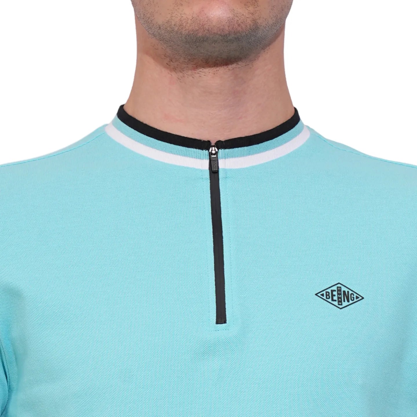 Being Human Clothing Mens-Top Polo Neck Aqua