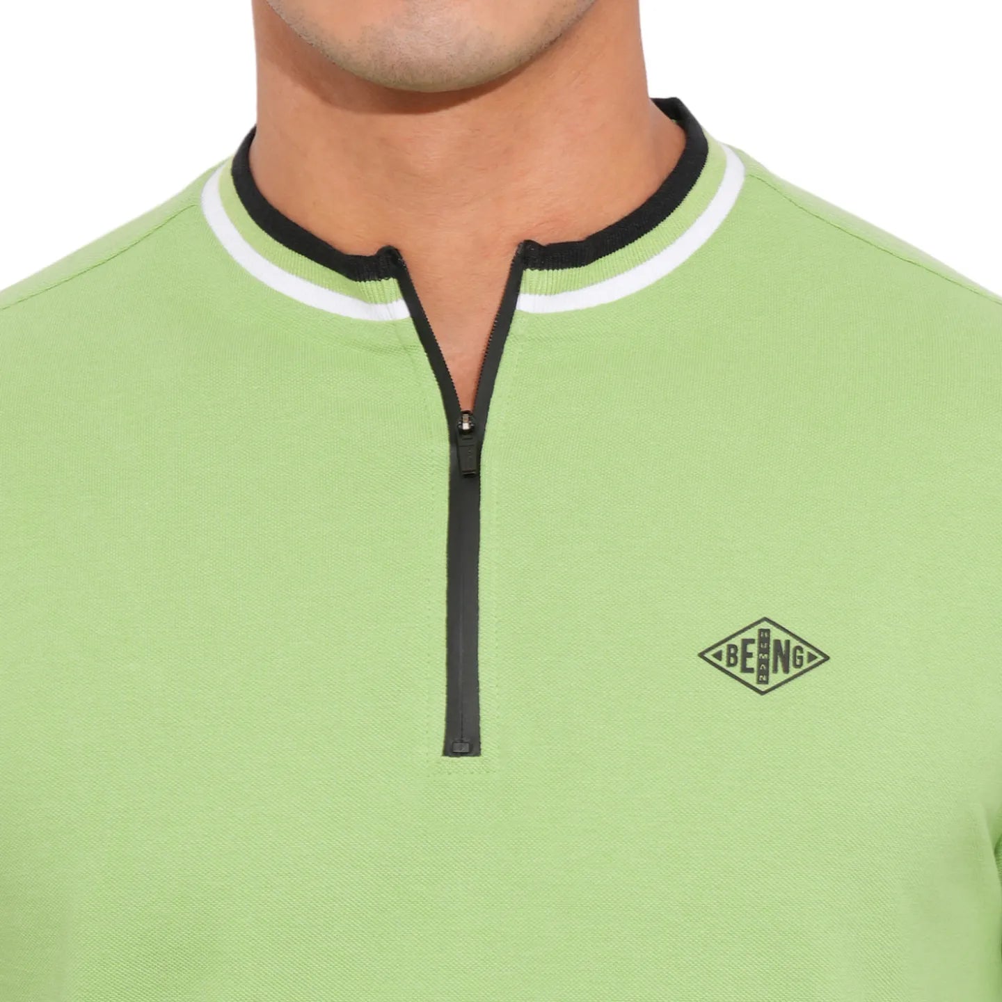 Being Human Clothing-Mens-Top-Polo Neck Green