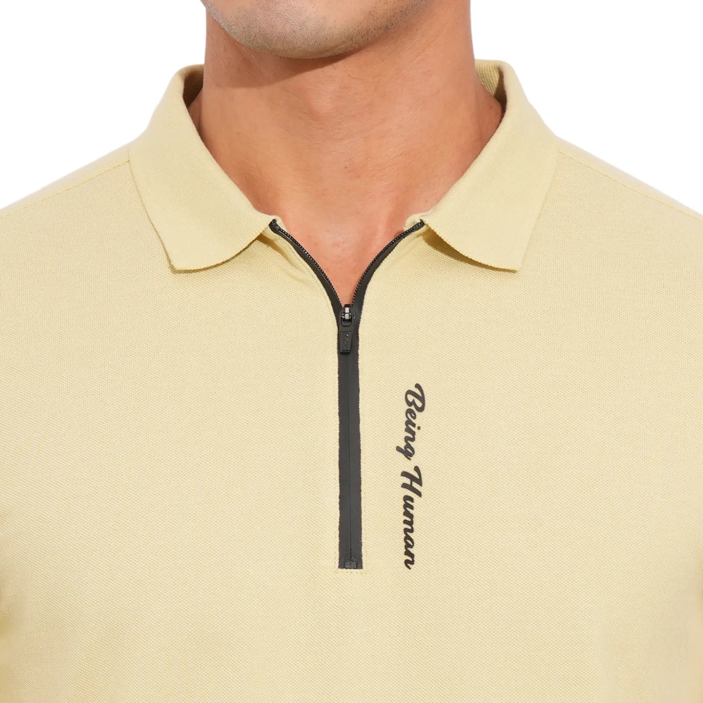 Being Human Clothing-Mens-Top-Polo Neck Beige