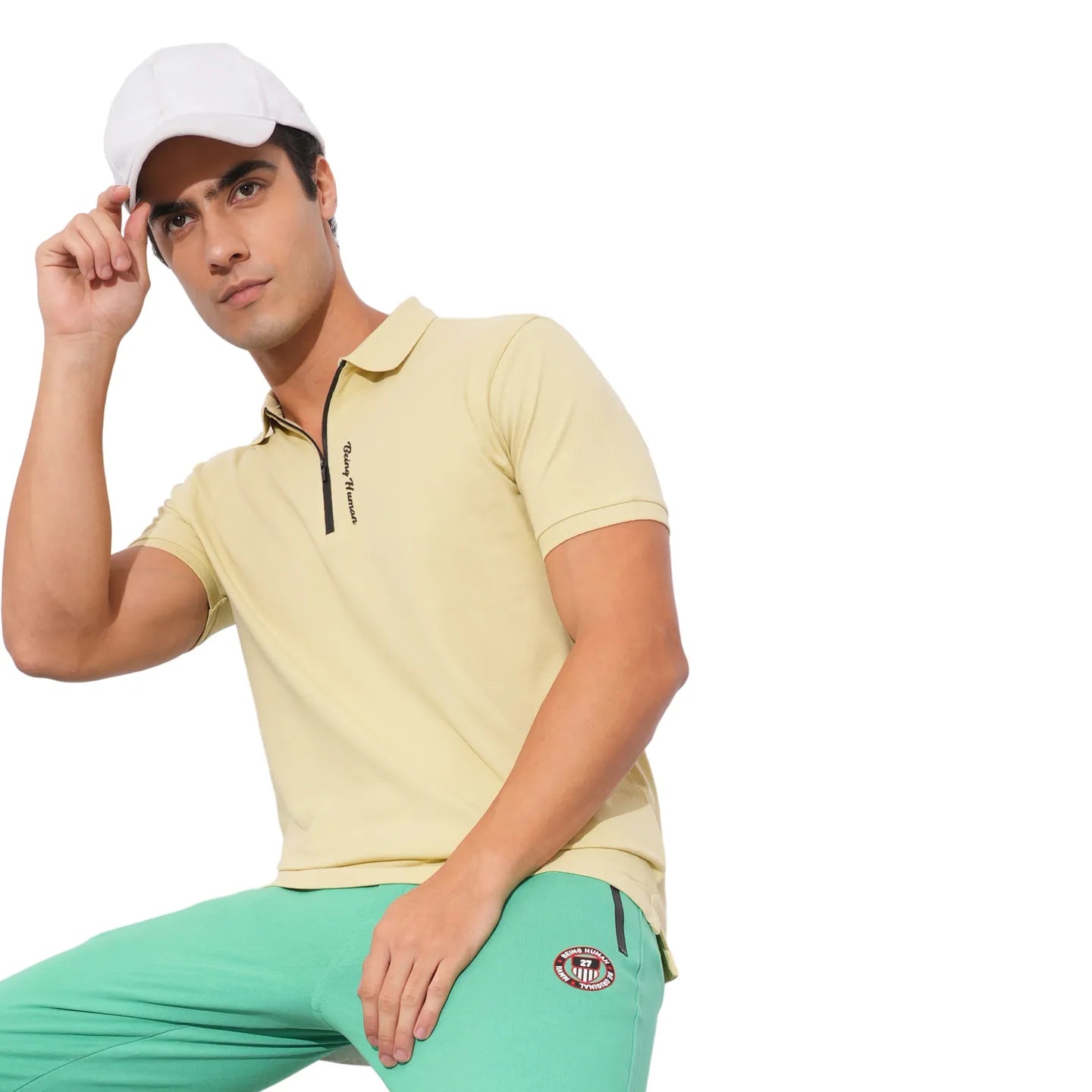 Being Human Clothing-Mens-Top-Polo Neck Beige