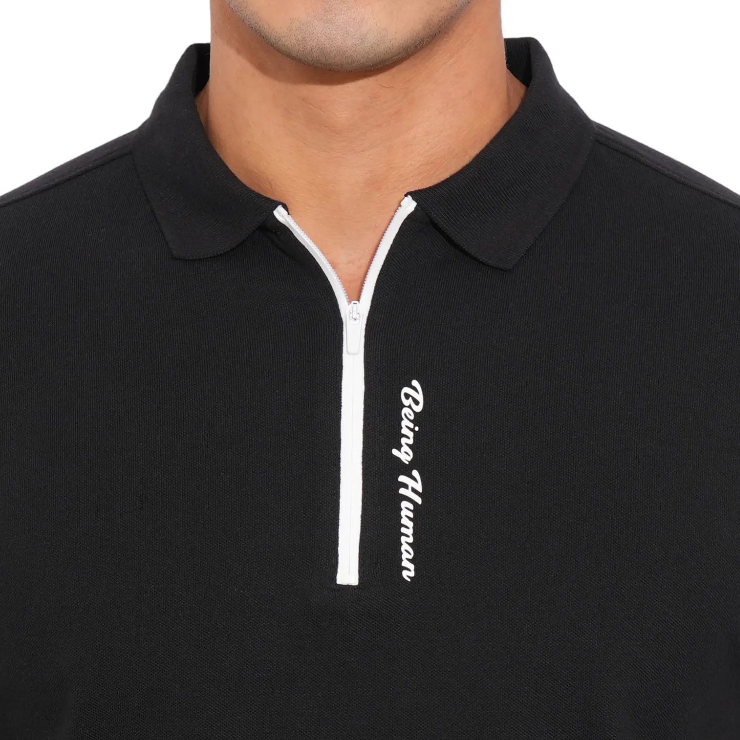 Being Human Clothing-Mens-Top-Polo Neck Black