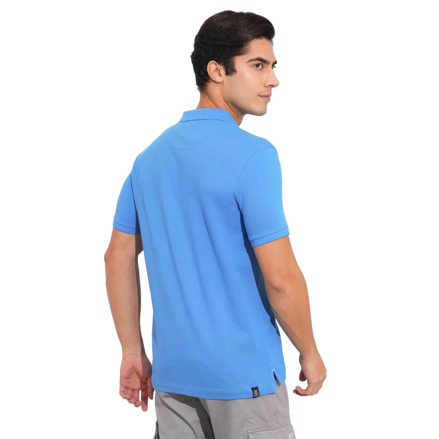 Blue Regular Fit Men's Polo T-Shirt by Being Human Clothing