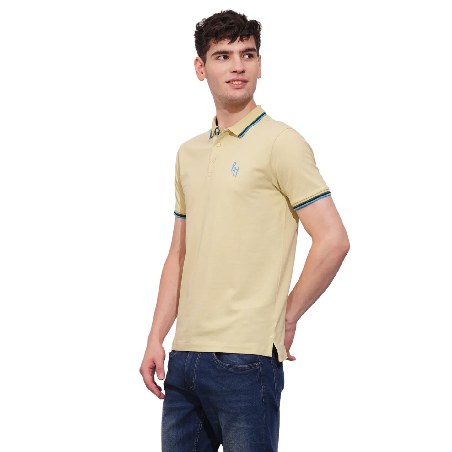Being Human Clothing Mens-Top Polo Neck Beige
