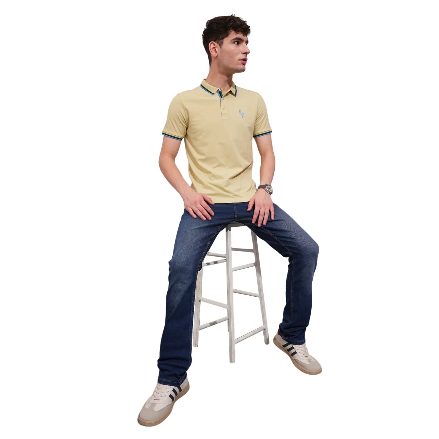Being Human Clothing Mens-Top Polo Neck Beige