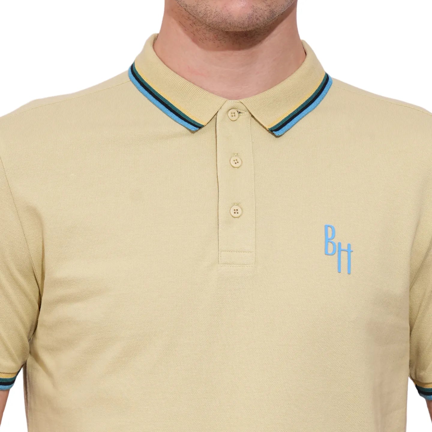 Being Human Clothing Mens-Top Polo Neck Beige