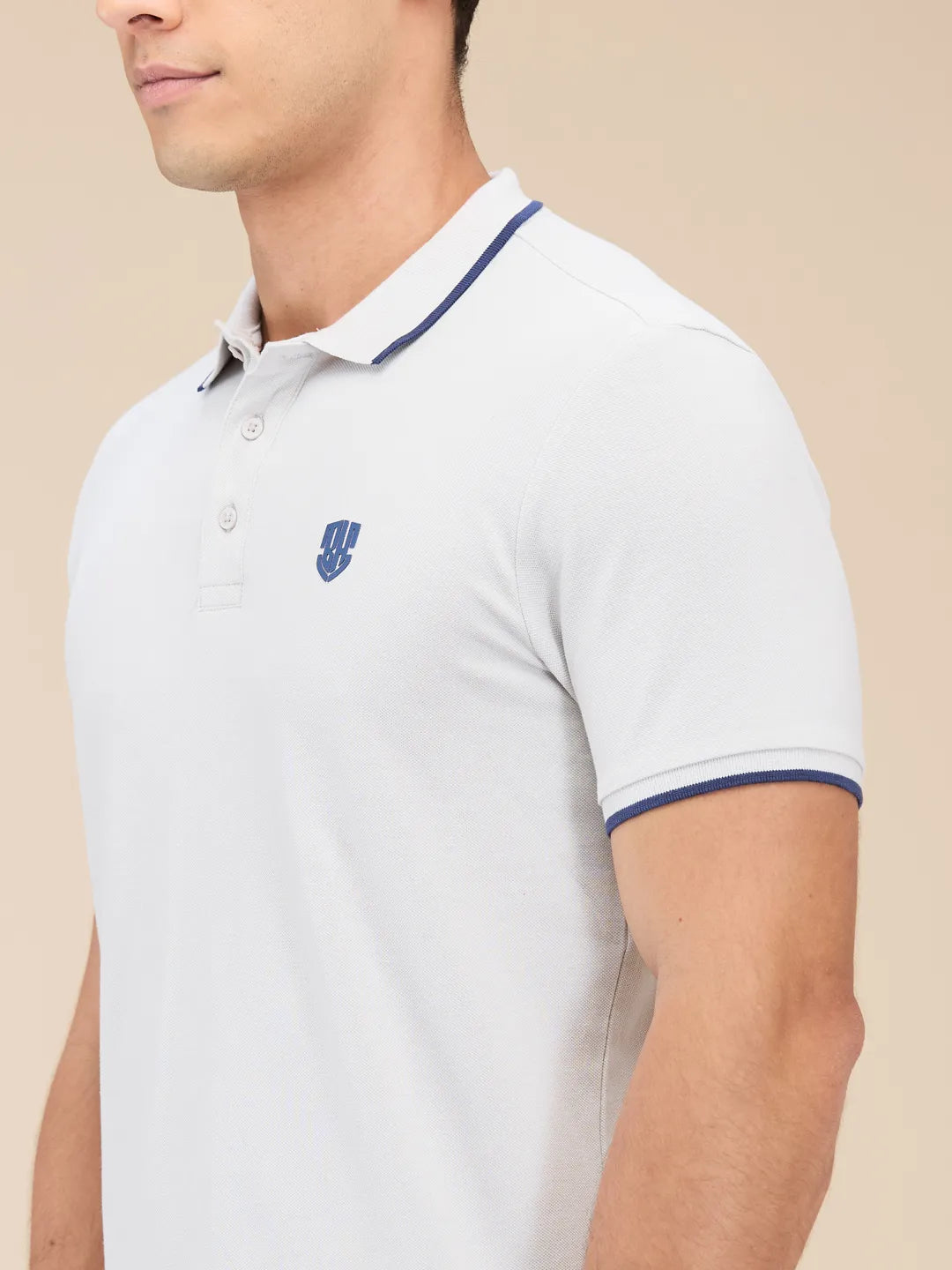 Being Human Clothing Mens-Top Polo Neck Grey