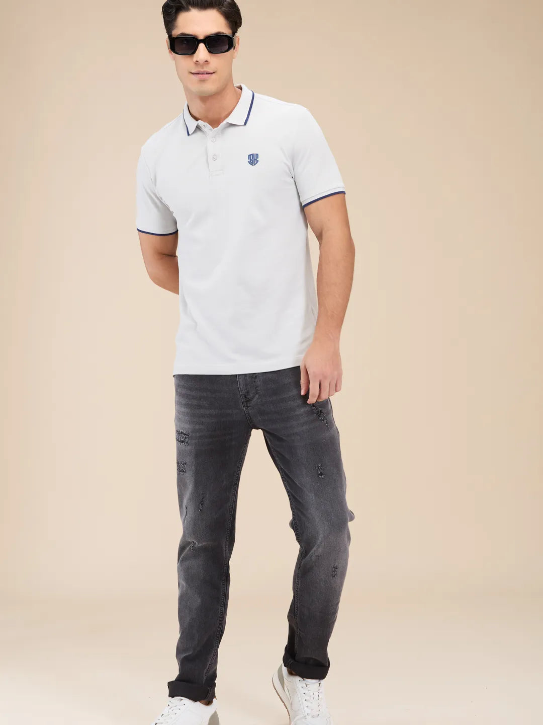 Being Human Clothing Mens-Top Polo Neck Grey