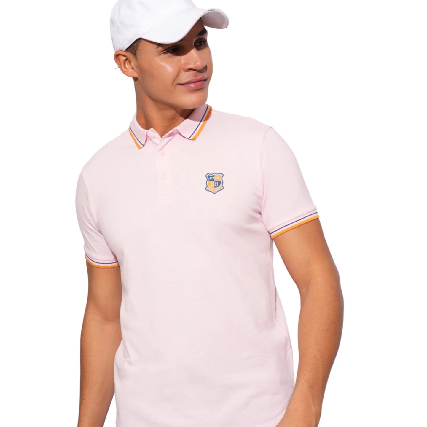Being Human Clothing-Mens-Top-Polo Neck Lt.Pink