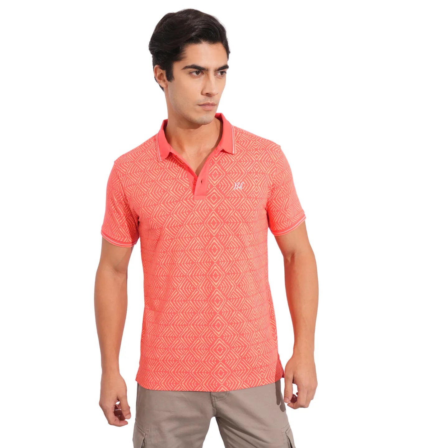 Coral Regular Fit Men's Polo T-Shirt by Being Human Clothing
