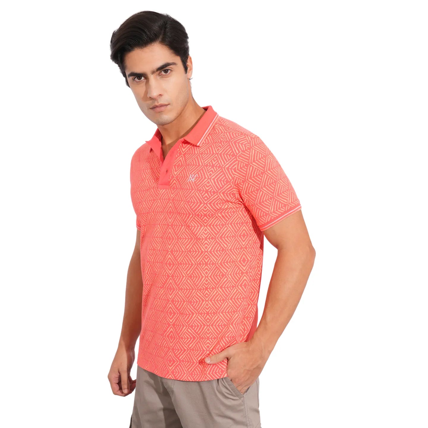 Coral Regular Fit Men's Polo T-Shirt by Being Human Clothing